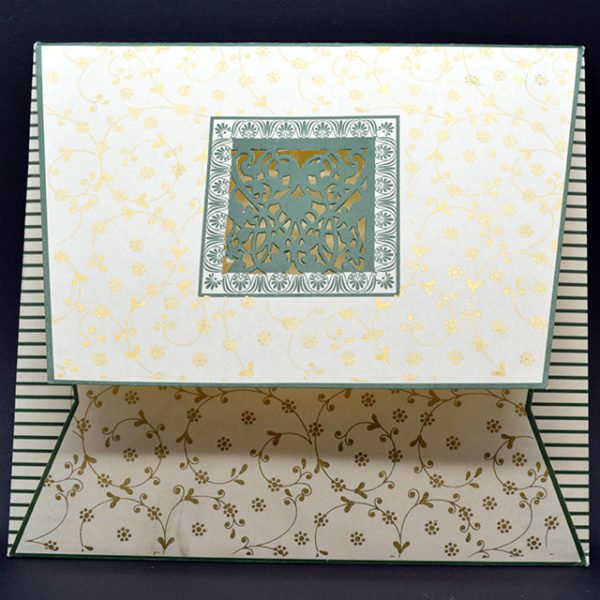 Q 581 Green & Cream A (Wedding Shaddi Card)