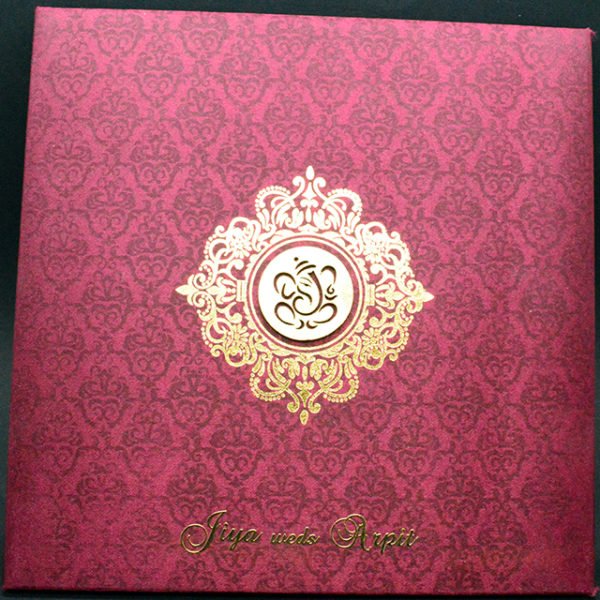 IN 53 Maroon A (Asian Wedding Card)