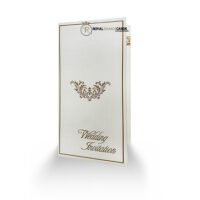 white wedding card