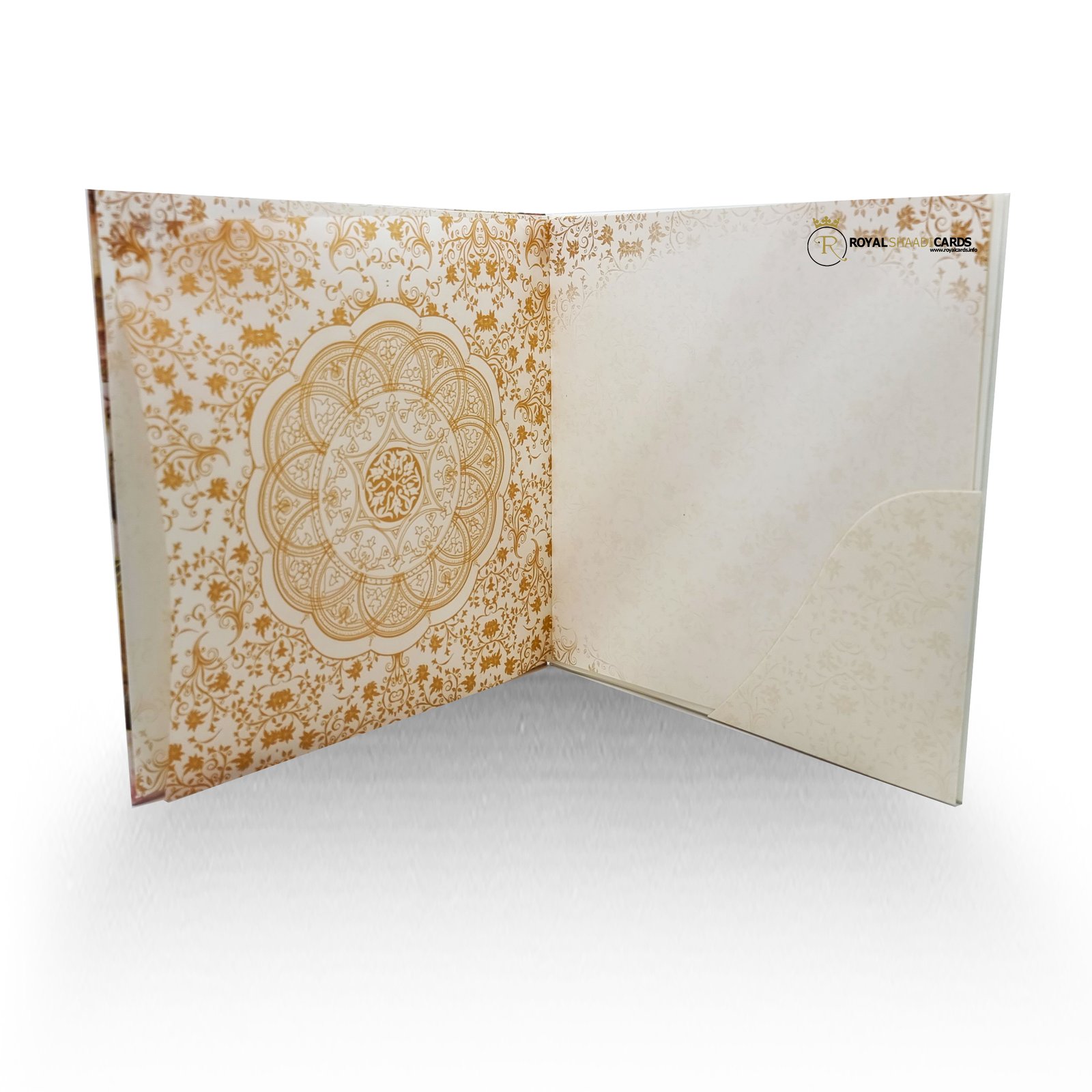 Gold Square Asian Wedding Card Inside