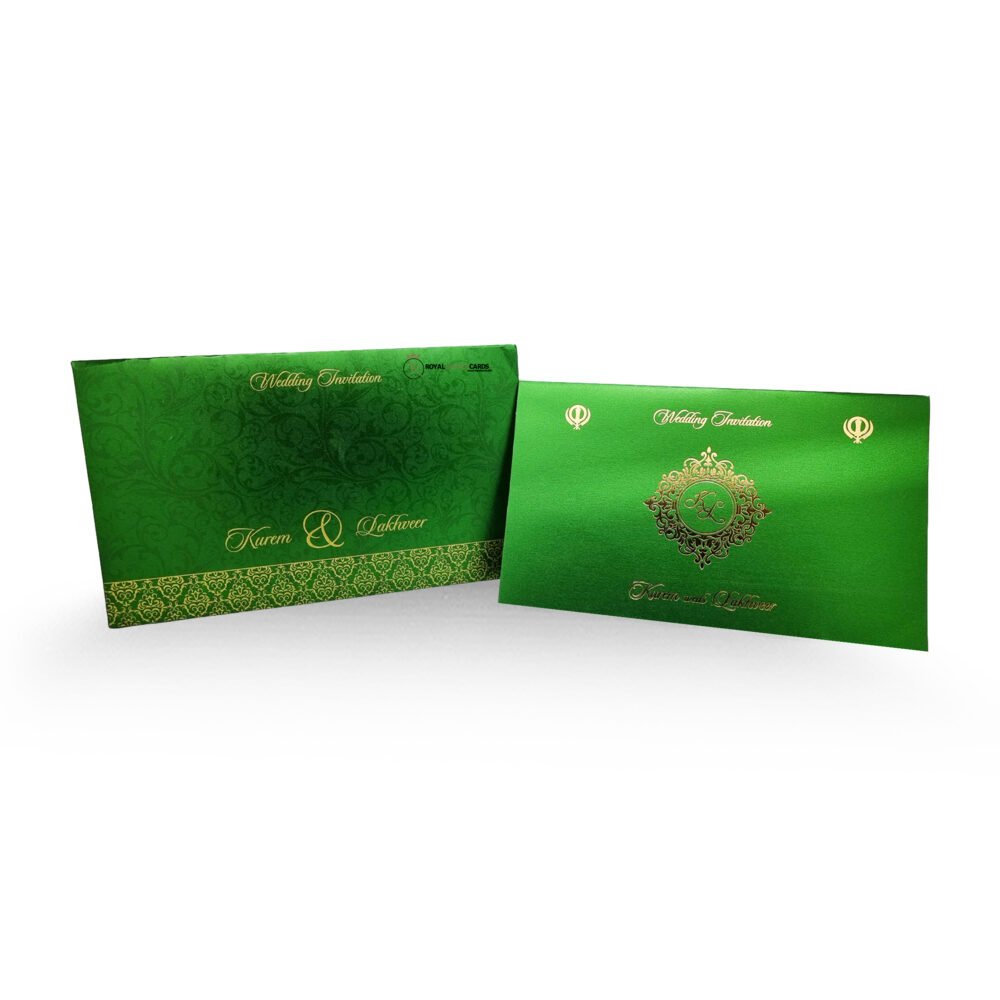 Light Green Indian asian shaadi invitation Card
