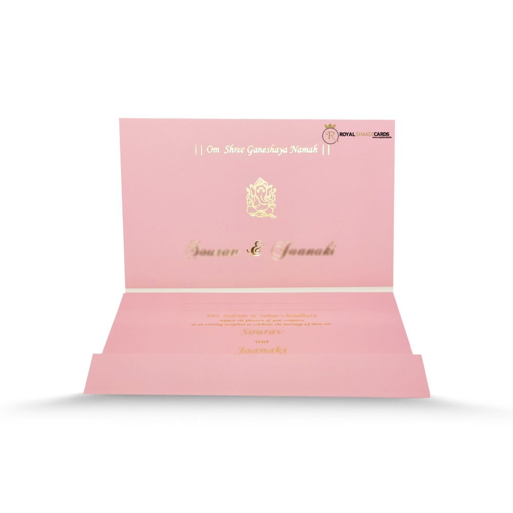 Pink Indian wedding invitation Card Inisde