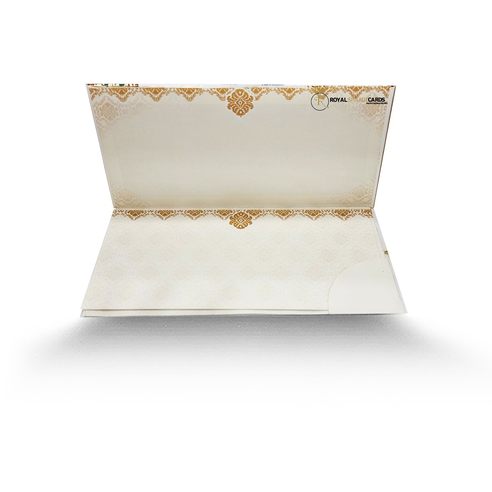 White and Gold Asian Shaadi Card Inside