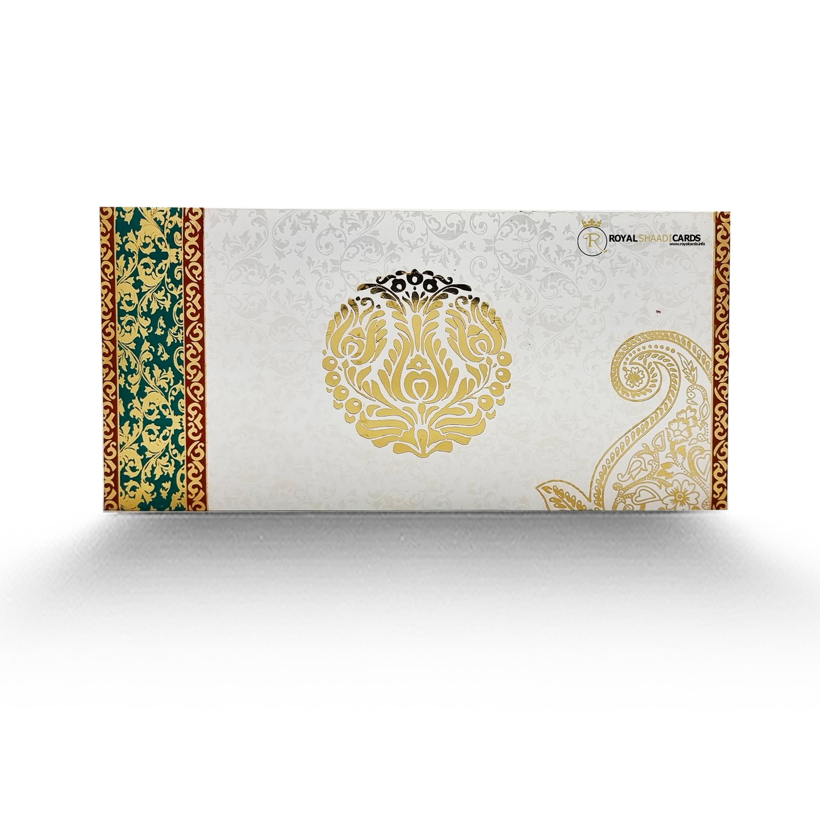 White and Gold Asian Shaadi Card Sleeve