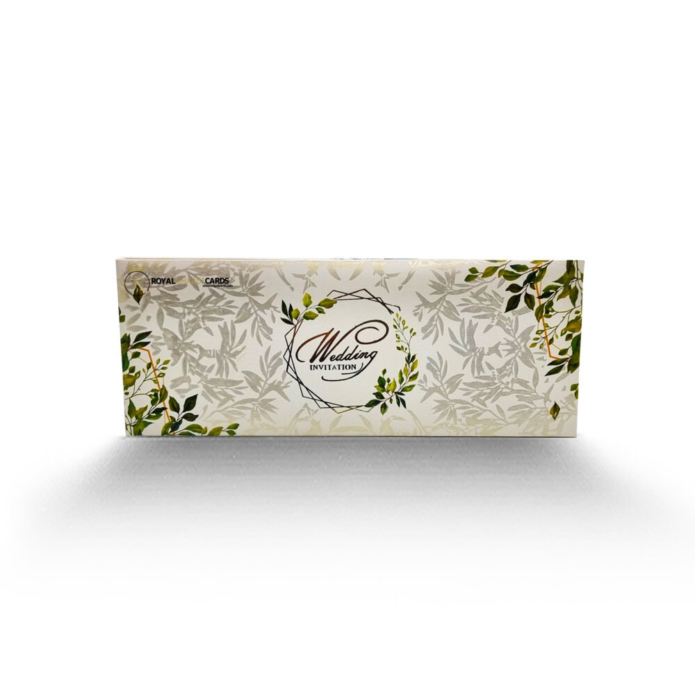 White and Green Floral Shaadi Card (2)