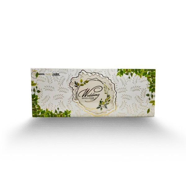 White and Green Floral Shaadi Card