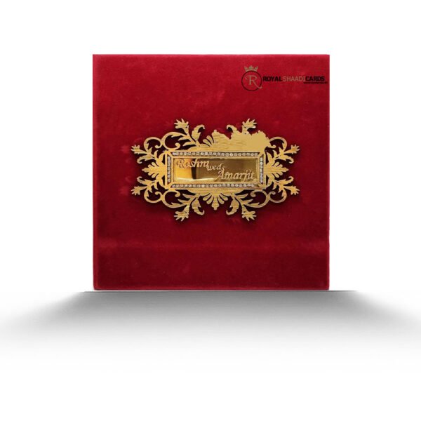 Red Velvet Book Wedding Card