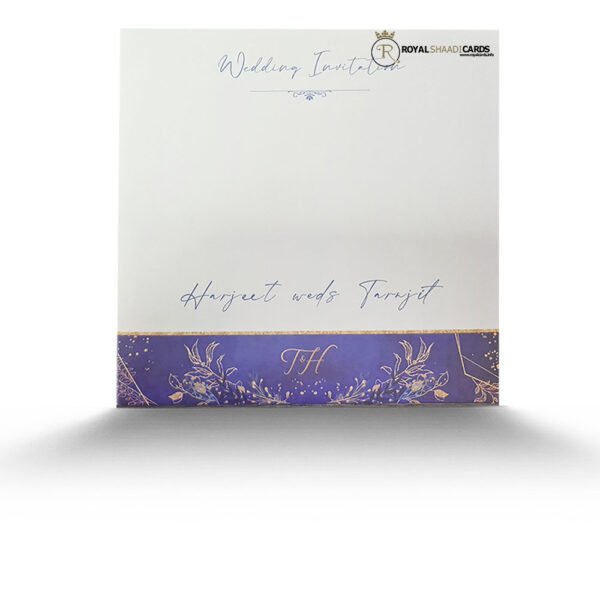 blue custom wedding shaadi card