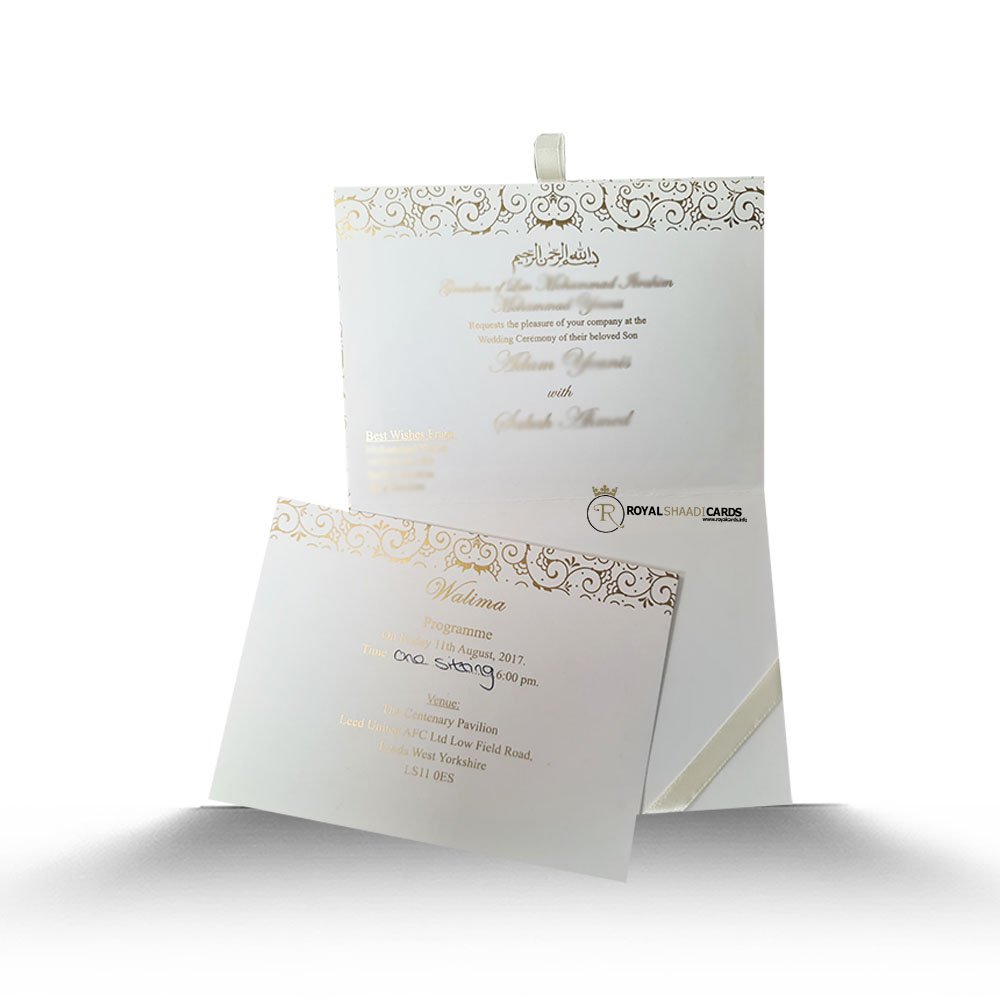 white box wedding card