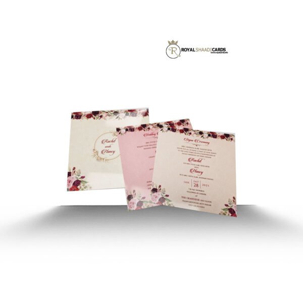 Floral Asian Shaadi Card Inserts