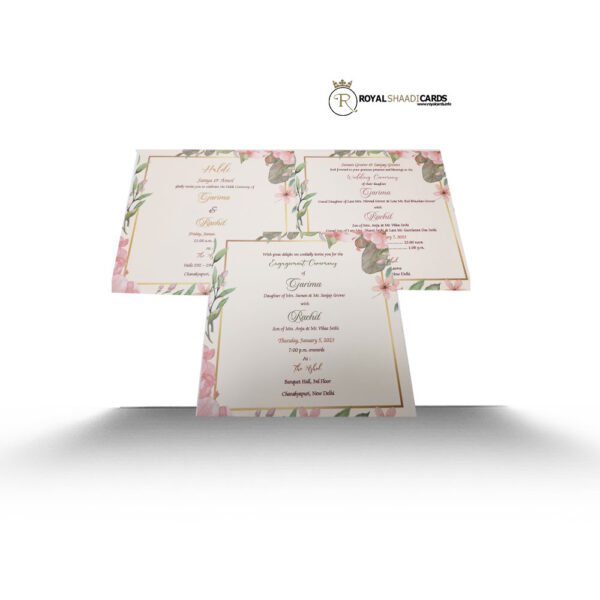 Full Colour Digital Asian Wedding Card 3 Inserts