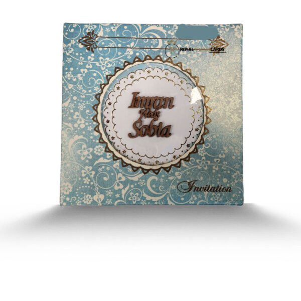 light blue asian wedding card