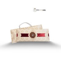 red with handle wedding invitation