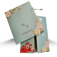 Beautiful Sage Green Asian Wedding Card - Image 4