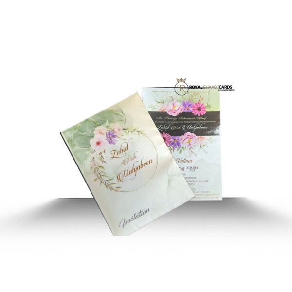 floral asian wedding card