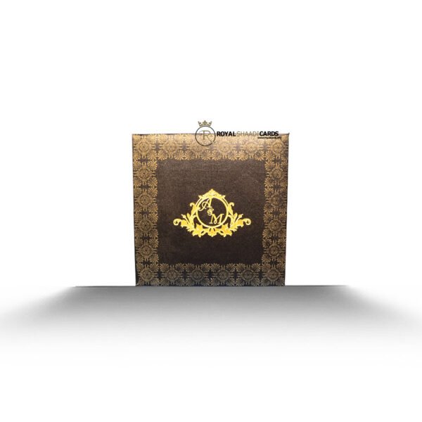 Black and Gold Wedding Card - Front