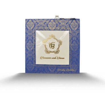 Regal Purple Wedding Card with Gold Accents - Envelope