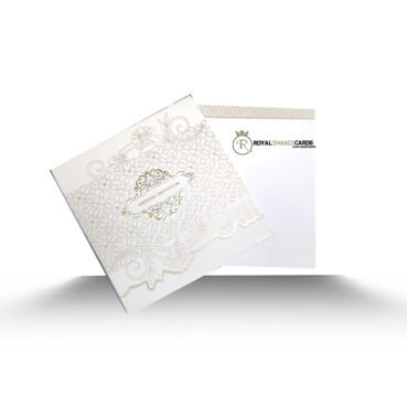 silver ivory asian wedding invitation