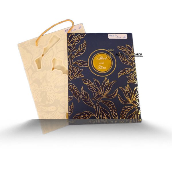 Blue and Gold Bag Shaadi Card