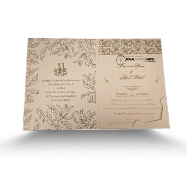 Blue and Gold Bag Shaadi Card Insert