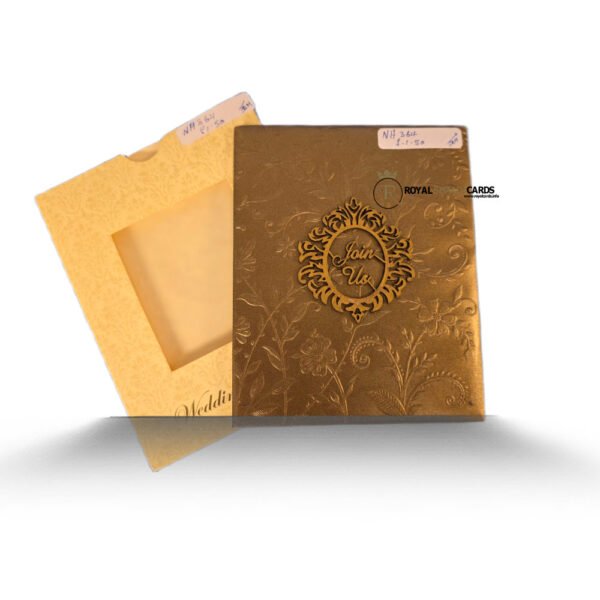 Bronze Gold Wedding Card