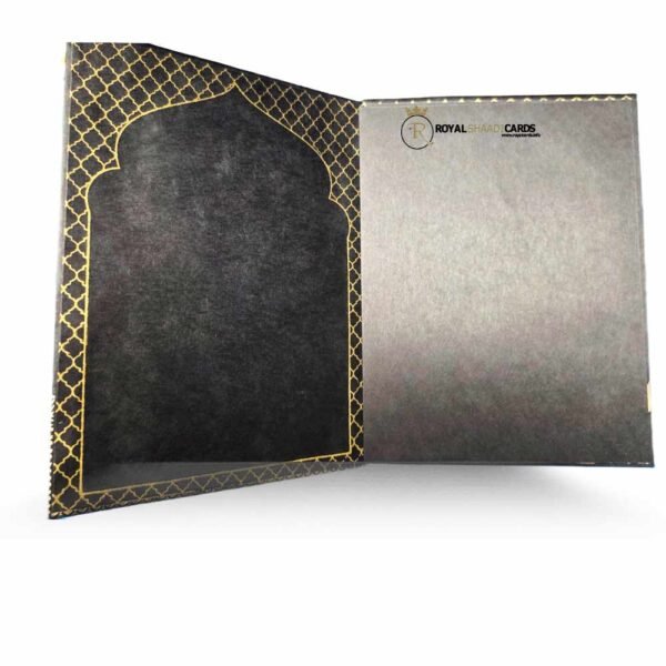 brown and gold bag wedding card insert