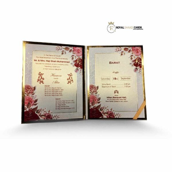 red floral bag asian wedding card insert
