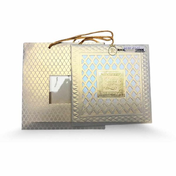 Square Patterned Bag Asian Wedding Invitation